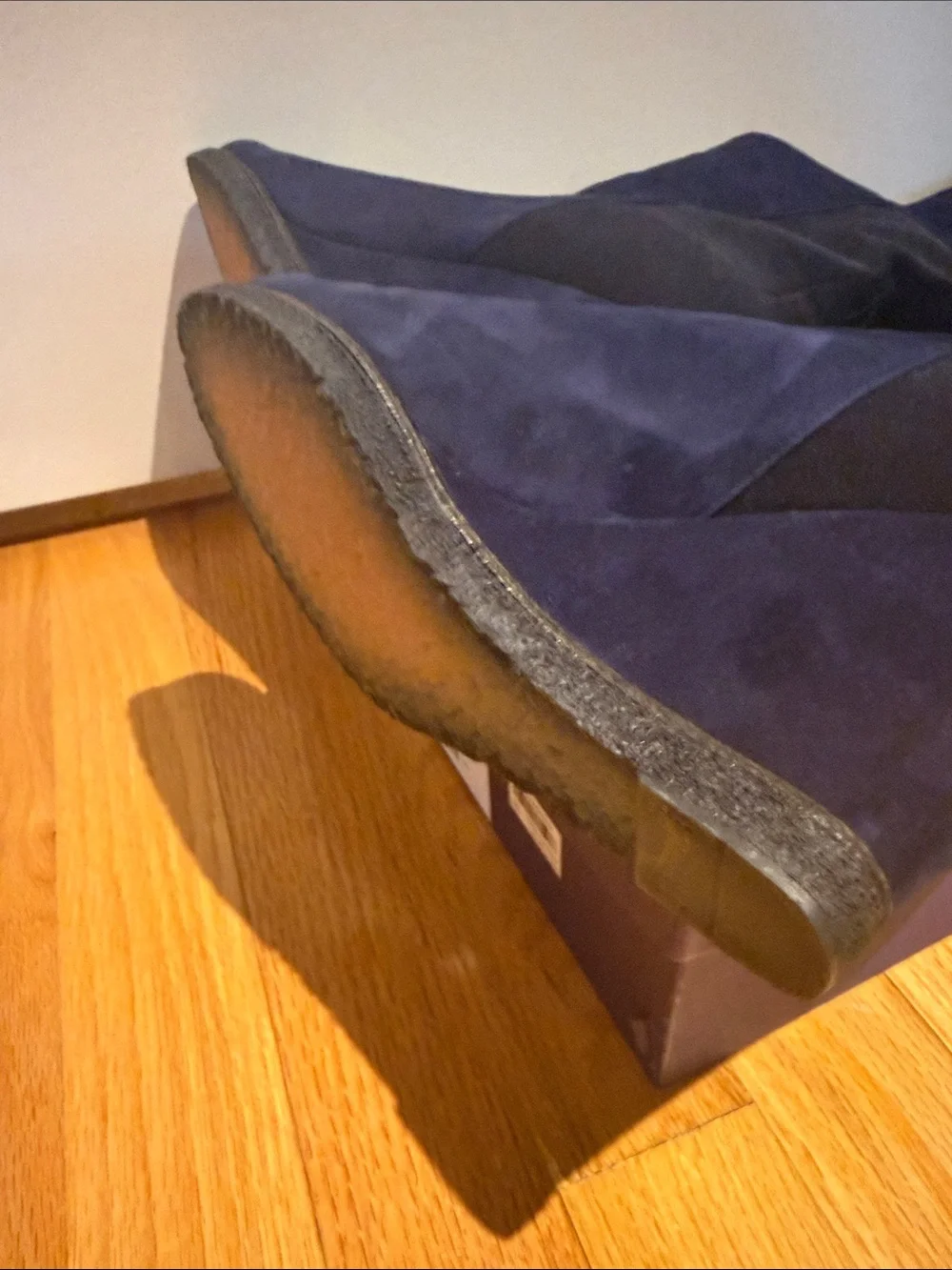 Stuart Weitzman Navy Suede Over-the-Knee Boots